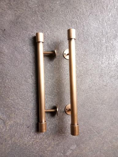 Brass door handle price/each Item code ACMR18C size long 400 mm. diameter 25 mm.high 40 mm.