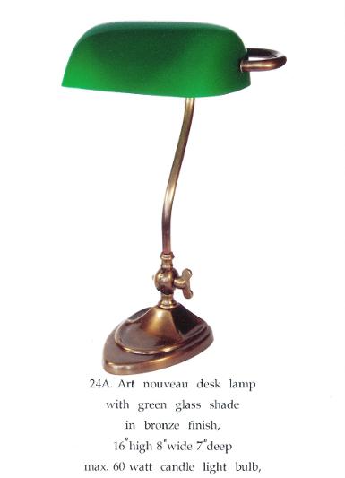 Table Lamp brass with glass shade Item Code ELS024A size base 134 x 163 mm.high 500 mm.