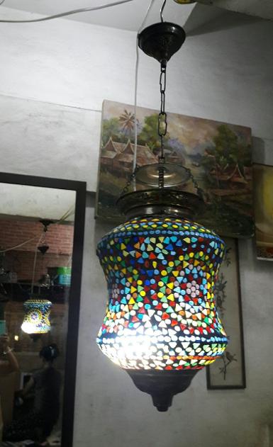 Morocco Lamp brass Item Code MM18 size high 72 cm. include chain wide 21 cm.