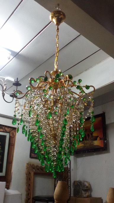 Crystal Chandelier Lamp Code CLH001 size wide 40 cm. high include chain 90 cm.