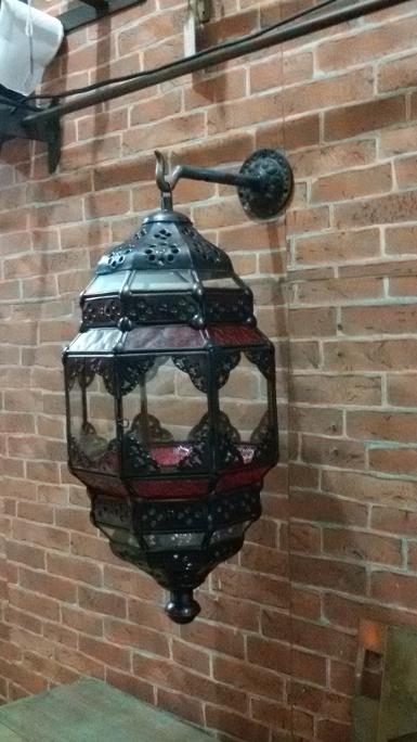 Morocco Lamp brass with glass Code MRC18I size high 40 cm. wide 20 cm. deep 20 cm.