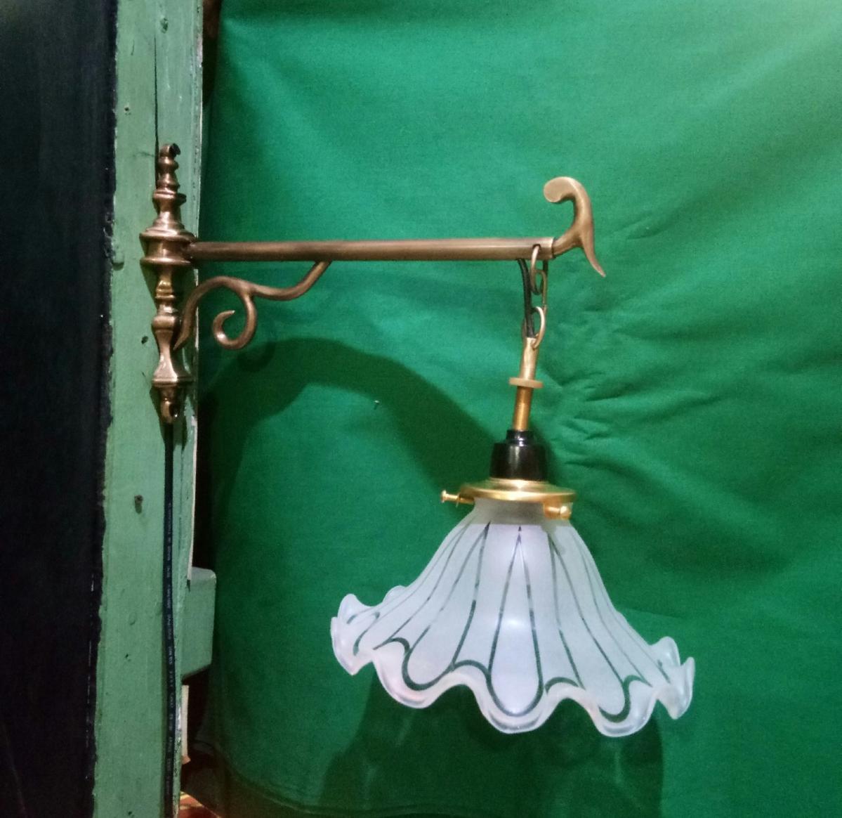 Brass wall lamp with glass Item Code WLPL50