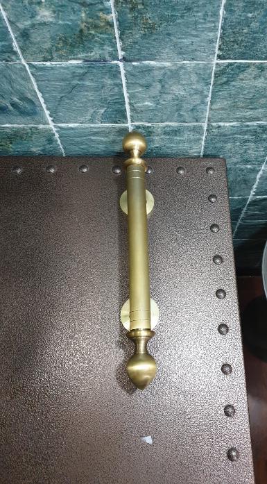 ฺBrass door handle Item Code AC350M size long 350 mm.pipe 25 mm.head 38 mm. 