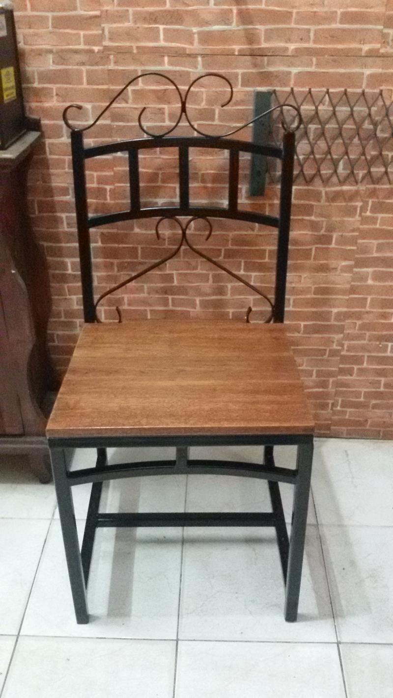 Iron chair with wood Item code IRC01AA we make to order and make to design