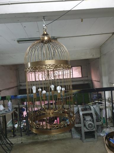 Bird cage lamp all is round full brass 4.7 mm.Item Code HGL65S size W 650 mm L 1200 mm.LT 2200mm