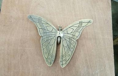 Butterfly brass use decorate wall Item Code BTF18 size wide 180 mm. wing left to right