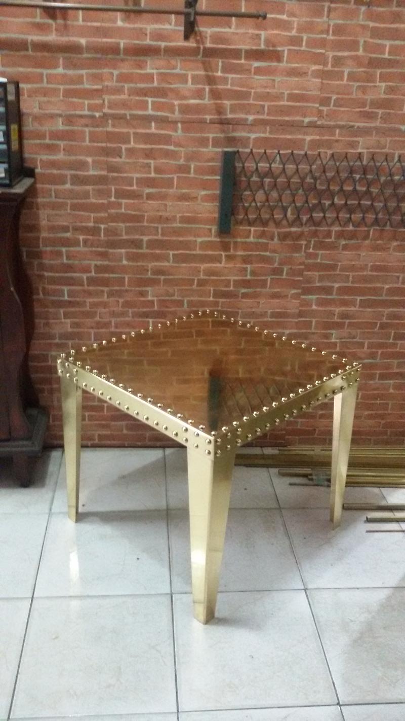 Brass Coffee Table Code BCTB01B size wide 50x50 cm. high 45 cm.