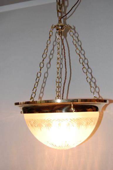 Hanging Lamp brass with cut glass Item Code ELS020 size wide 322 mm long 600 mm chain available long