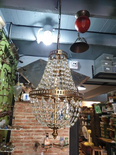Chandelier Crystal lamp brass with crystal Code CDL06UW size wide 260 mm.long 420 mm.L include 1000 