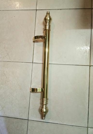 Brass door handle brass shiny gold Item Code AC.070G size long 900 mm.Diameter 32 mm. head 45 mm.