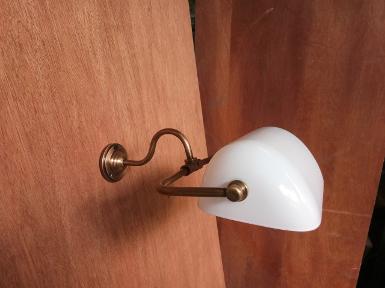 Wall lamp brass with glass Item code WPL18TM size wide 26 cm.deep 32.5 cm. Base 3"