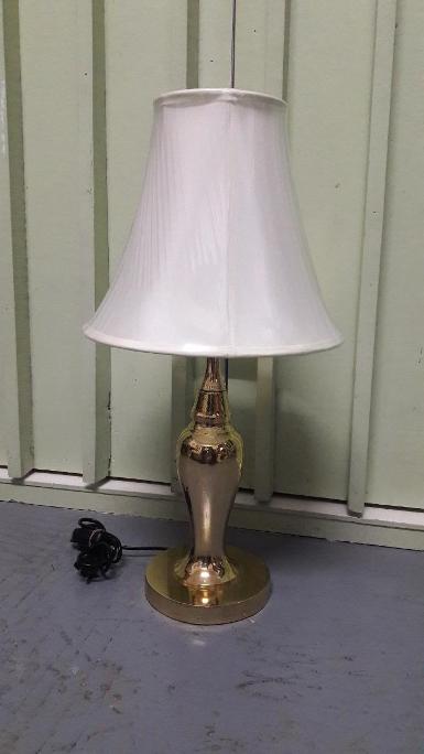 Brass Table Lamp Item code BTL16W size 15 cm. round base high 50 cm.