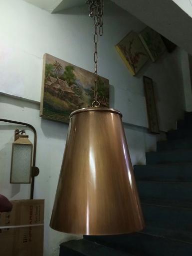 ฺBrass hanging lamp hand made Item Code HML.018A size wide 250 mm.H : 300 mm. top wide 180 mm..