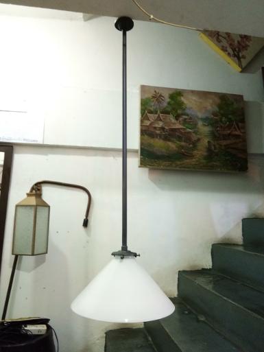 Hanging Lamp brass with glass Item Code PDL18E size long 800 mm. glass 10''